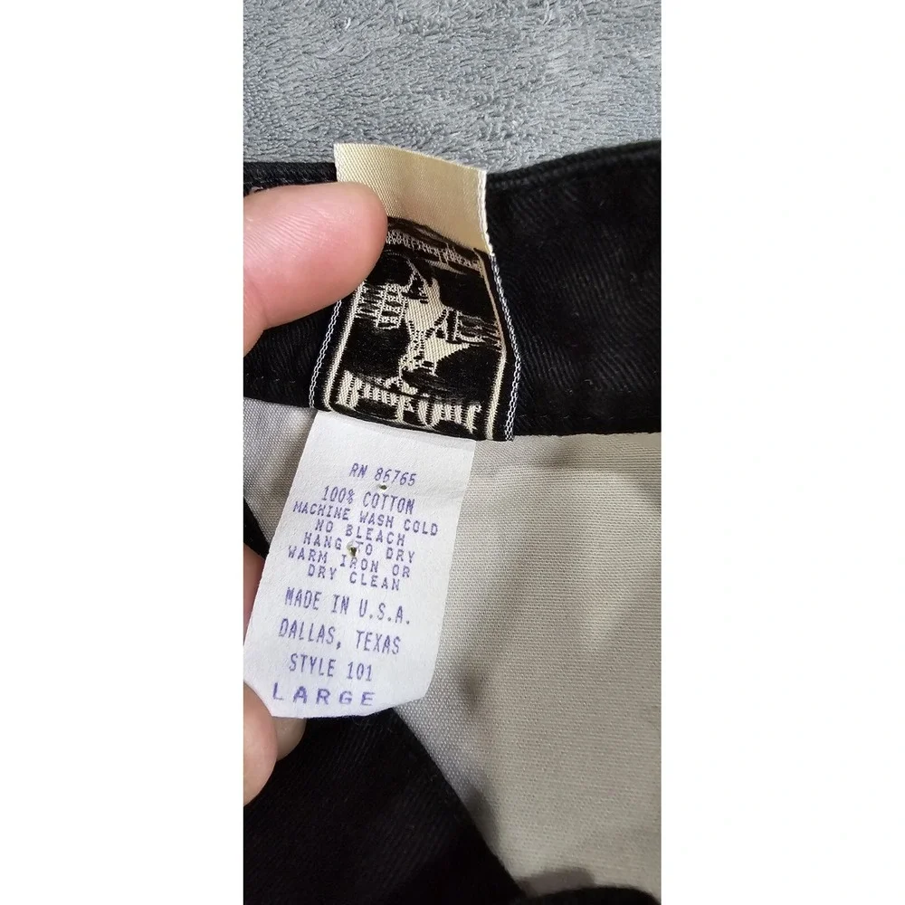 Vintage Buck Out Mens L Rodeo Casual Bullriding Shirt Black White/Cream USA TX
